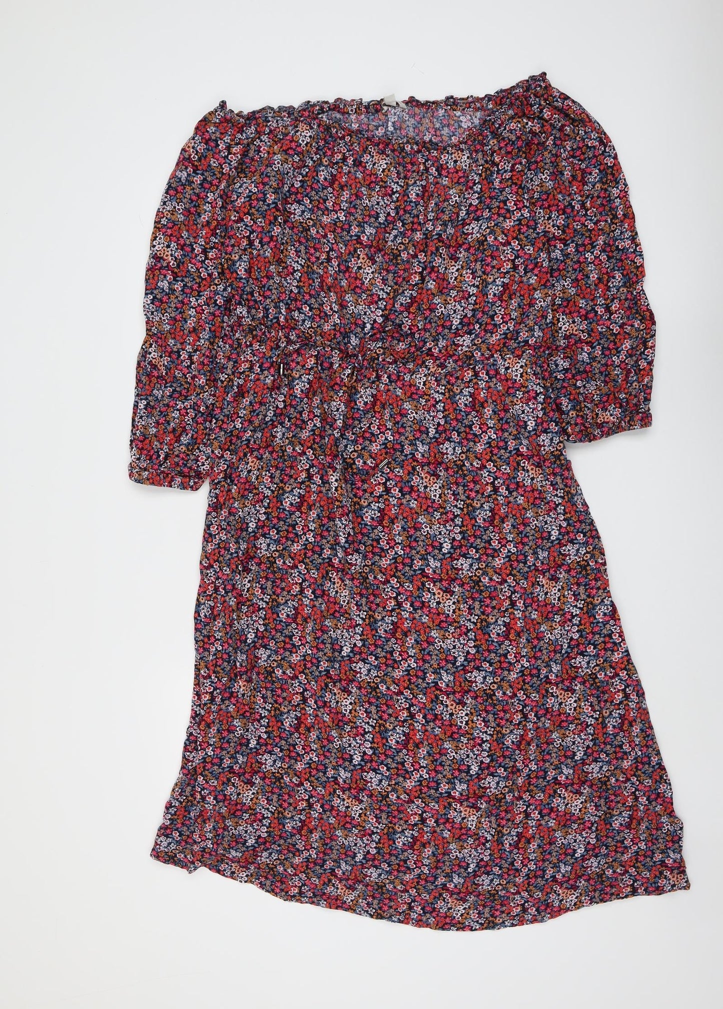 Monsoon Womens Multicoloured Floral Viscose A-Line Size M Off the Shoulder Pullover