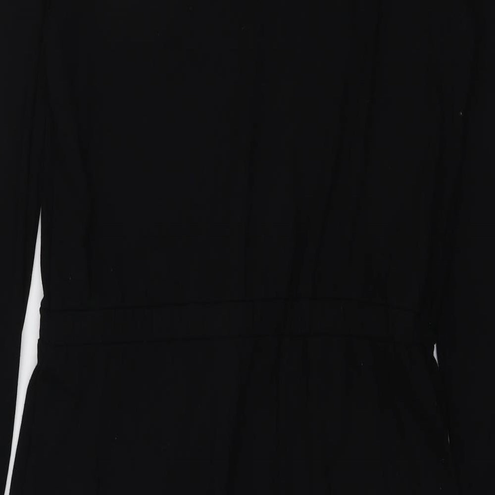 Marks and Spencer Womens Black Polyester A-Line Size 12 Cowl Neck Pullover