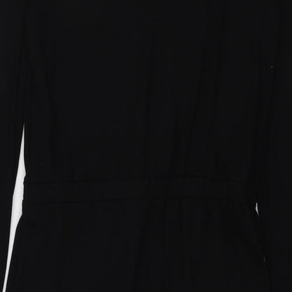 Marks and Spencer Womens Black Polyester A-Line Size 12 Cowl Neck Pullover