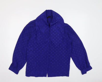 Womens UK Size S Reldan Blue Basic Button-Up