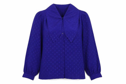 Womens UK Size S Reldan Blue Basic Button-Up