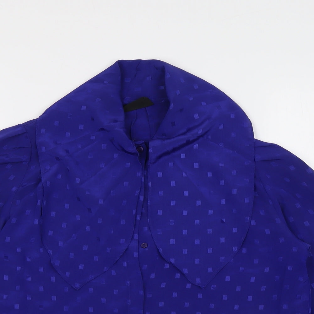 Womens UK Size S Reldan Blue Basic Button-Up