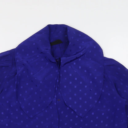 Womens UK Size S Reldan Blue Basic Button-Up