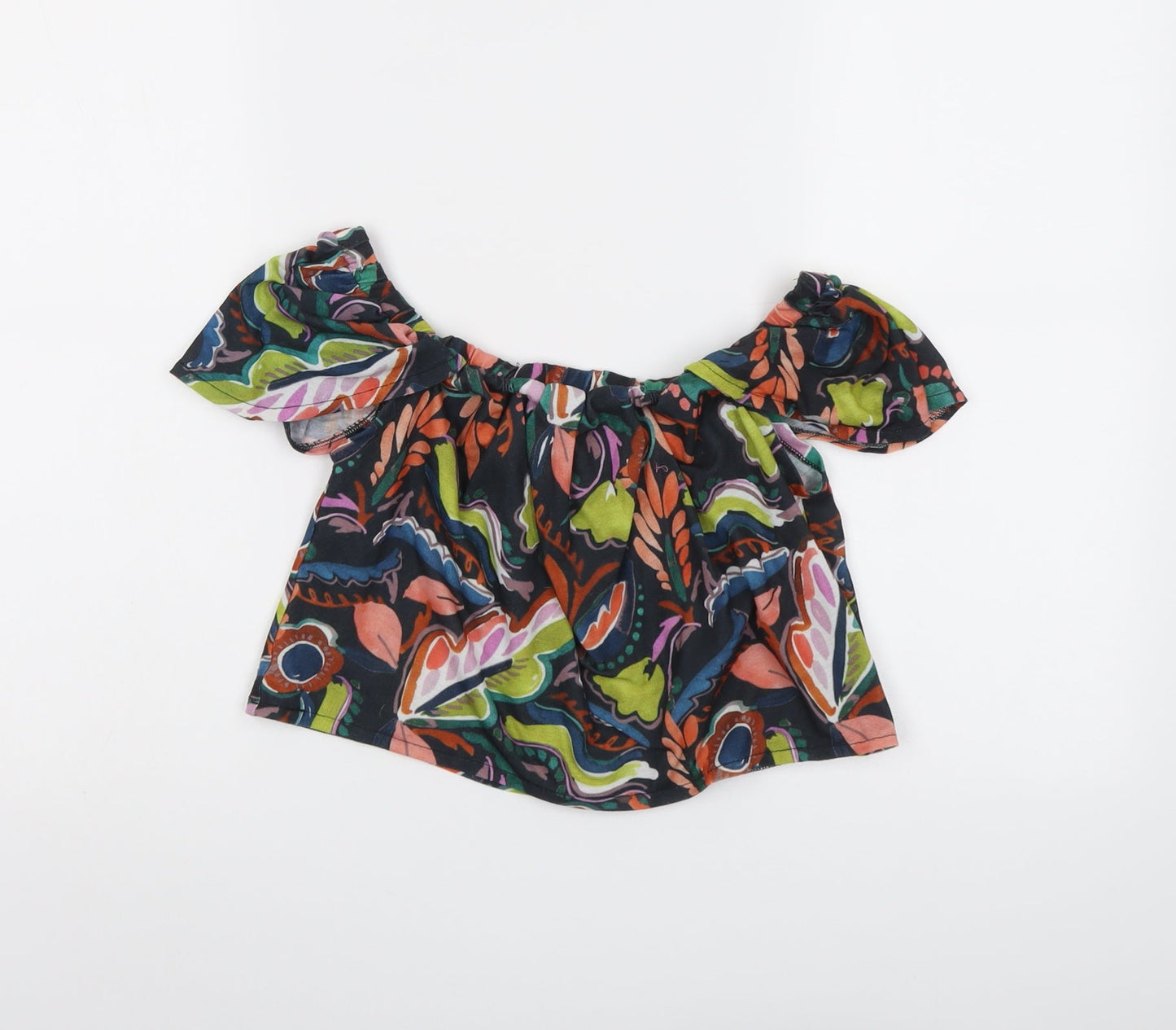 Womens UK Size S Zara Multicoloured Cropped Tank