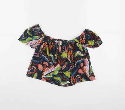 Womens UK Size S Zara Multicoloured Cropped Tank