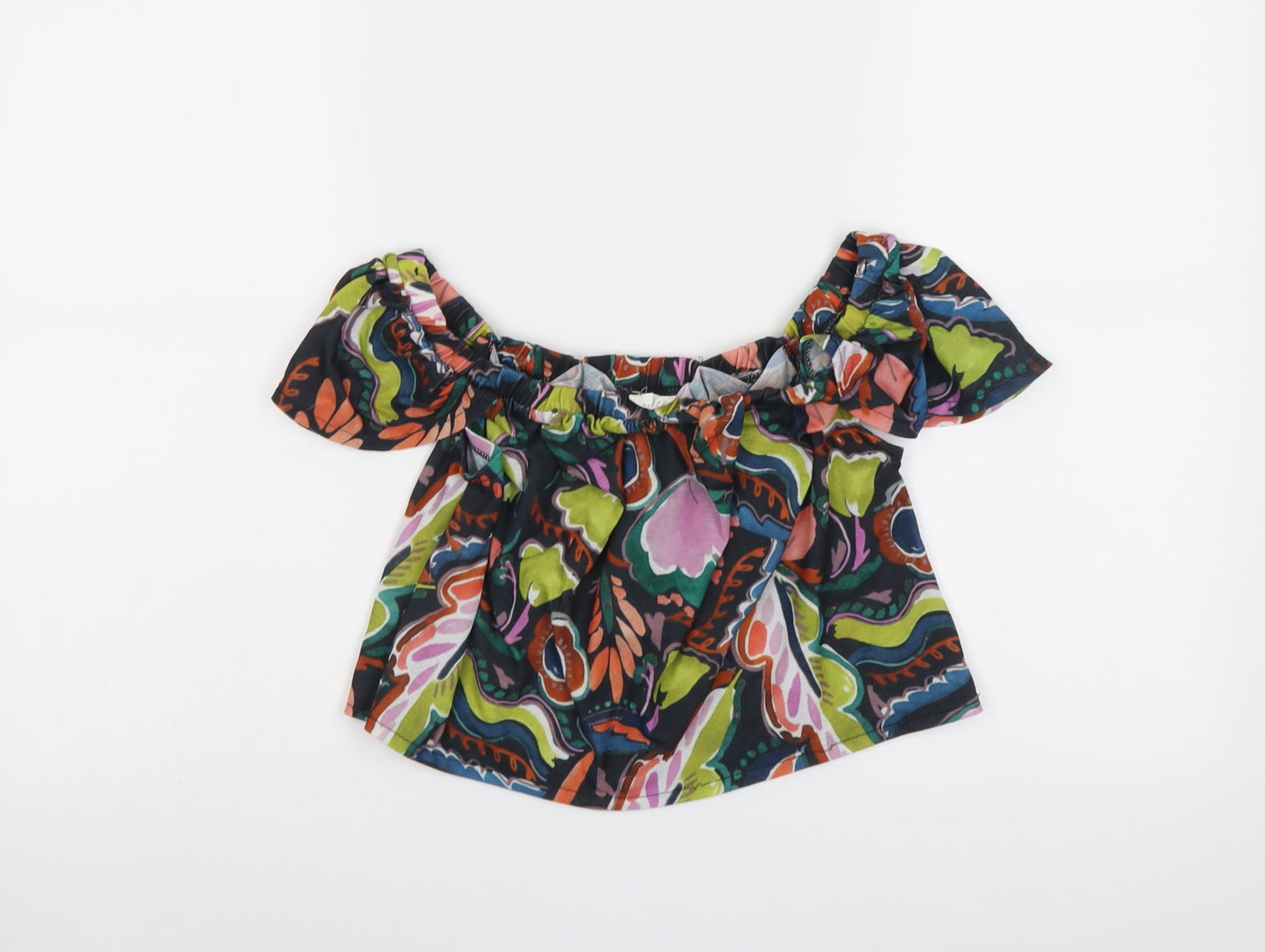 Womens UK Size S Zara Multicoloured Cropped Tank
