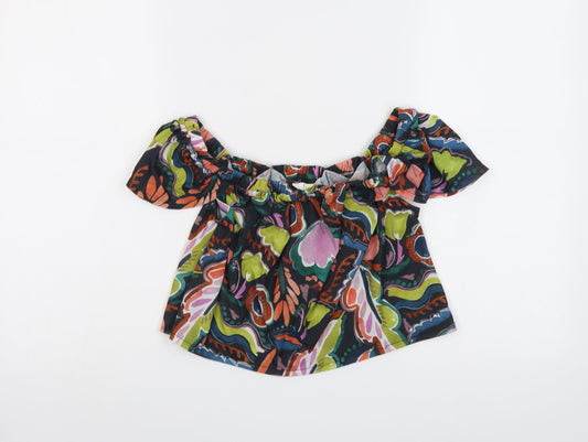 Womens UK Size S Zara Multicoloured Cropped Tank