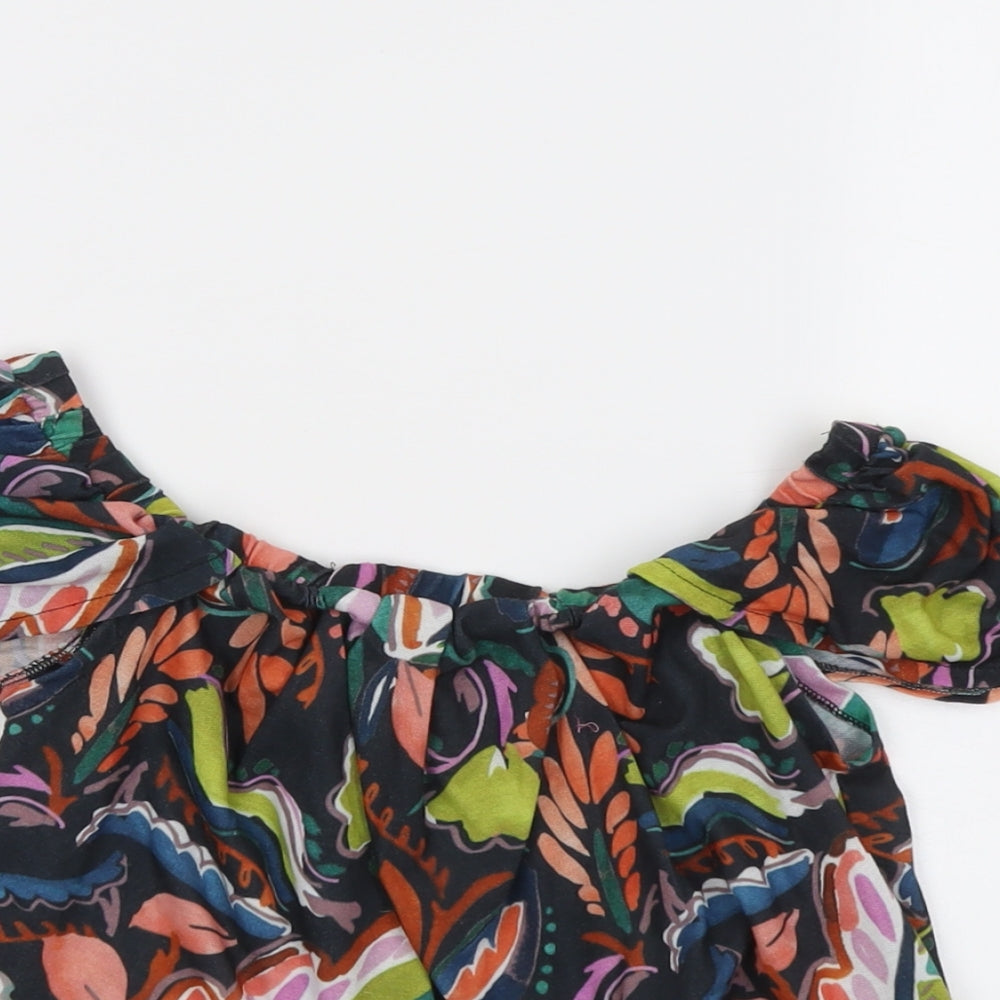 Womens UK Size S Zara Multicoloured Cropped Tank
