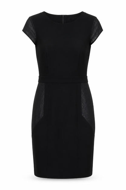 NEXT Womens Black Viscose Shift Size 8 Round Neck Zip - Snakeskin texture