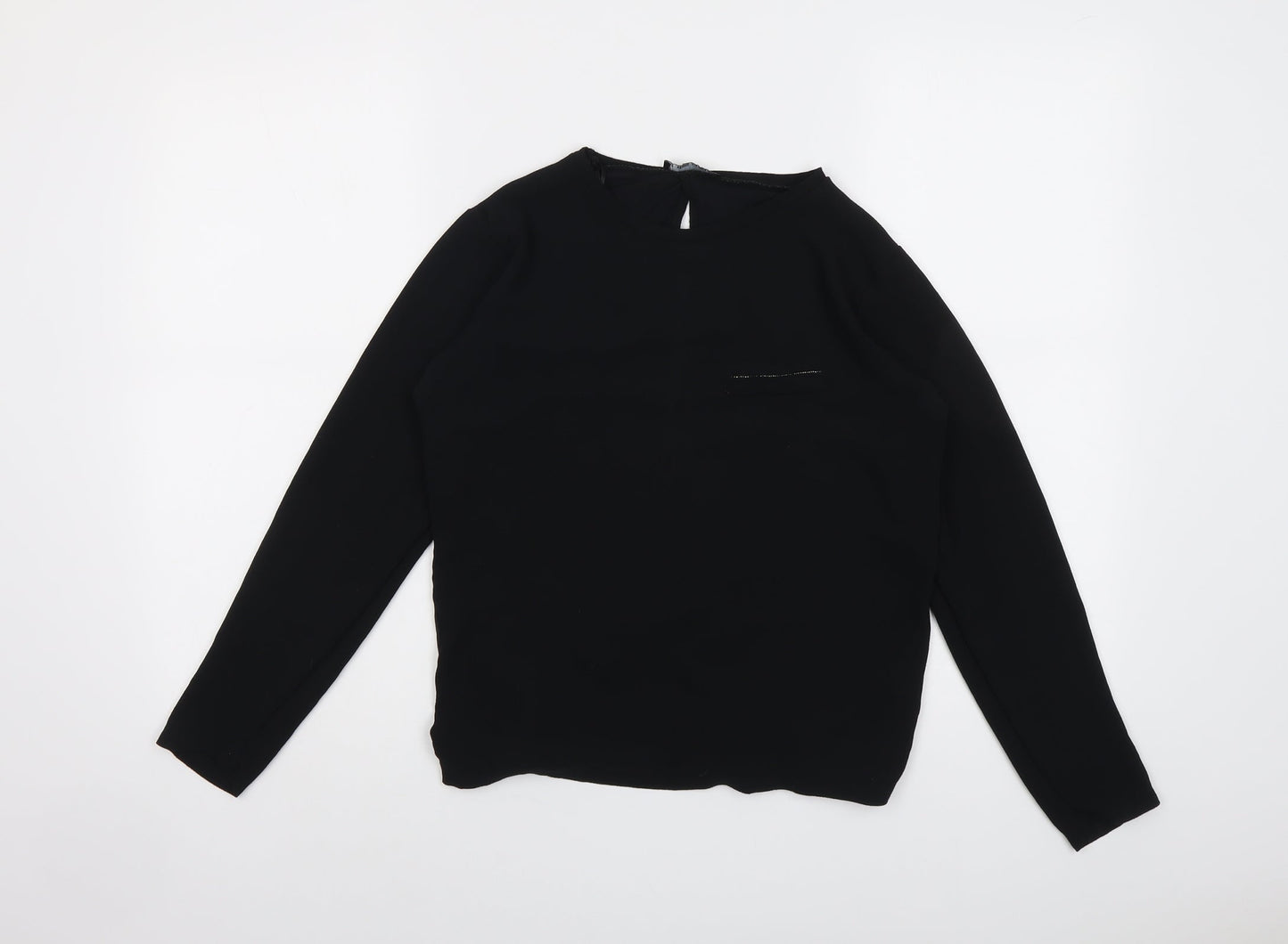 Womens UK Size S Zara Black Basic Blouse