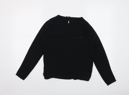 Womens UK Size S Zara Black Basic Blouse