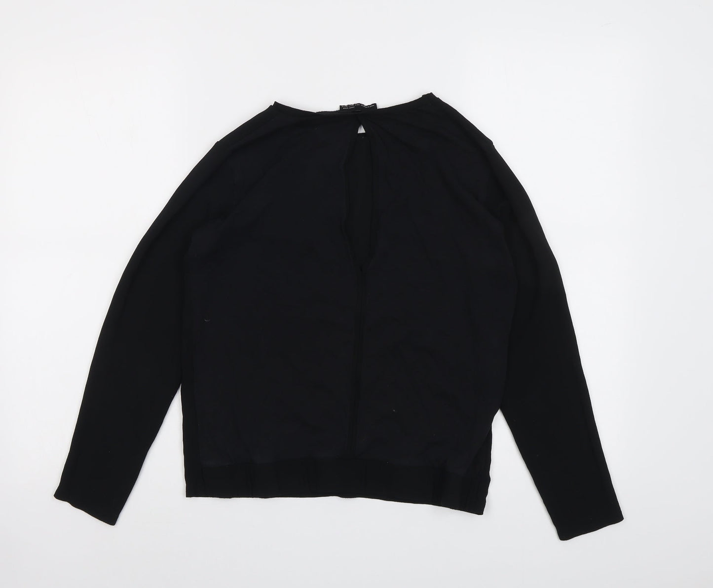 Womens UK Size S Zara Black Basic Blouse