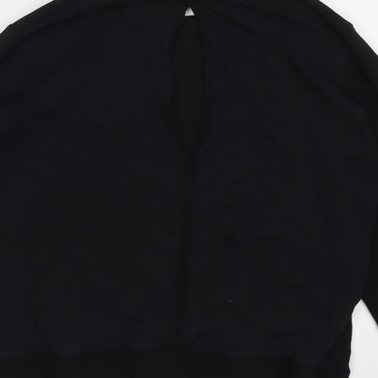 Womens UK Size S Zara Black Basic Blouse