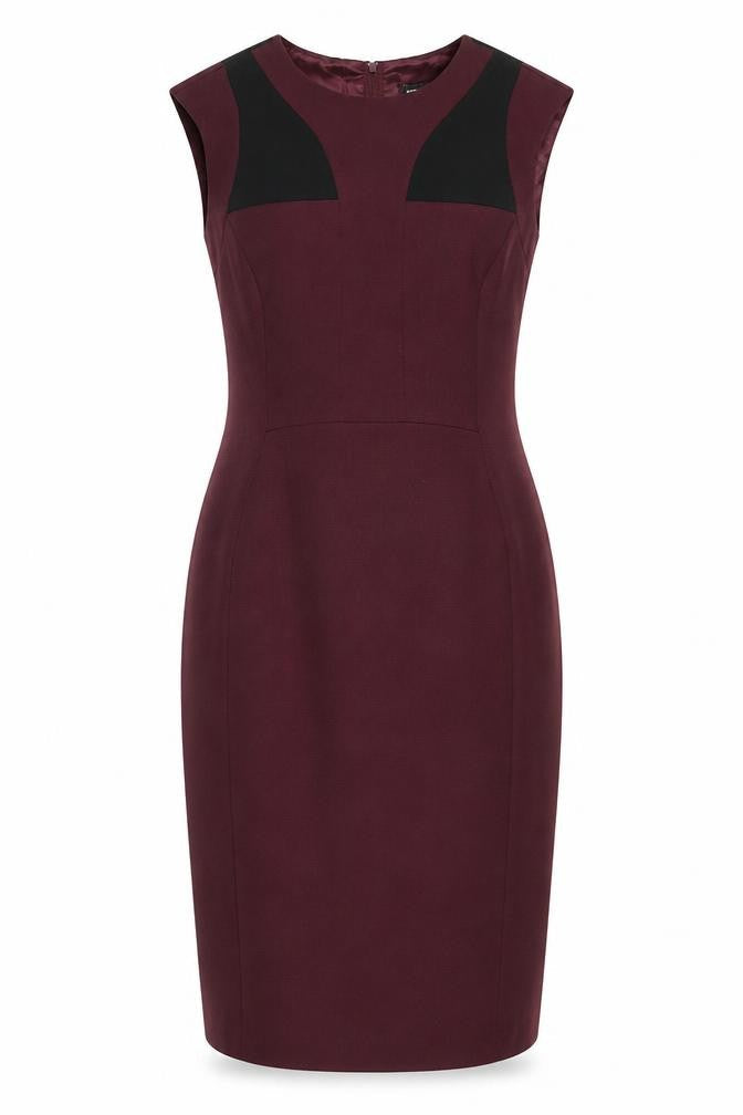 Dorothy Perkins Womens Purple Colourblock Polyester Sheath Size 8 Round Neck Zip