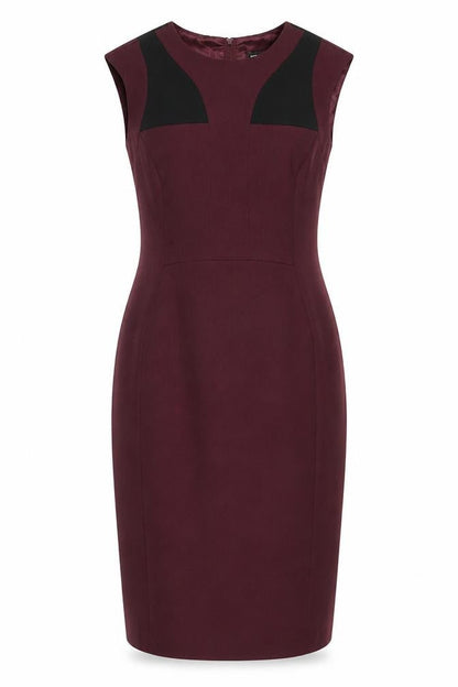 Dorothy Perkins Womens Purple Colourblock Polyester Sheath Size 8 Round Neck Zip