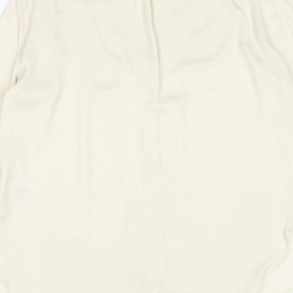 Marks and Spencer Womens Ivory Polyester Basic Blouse Size 8 V-Neck