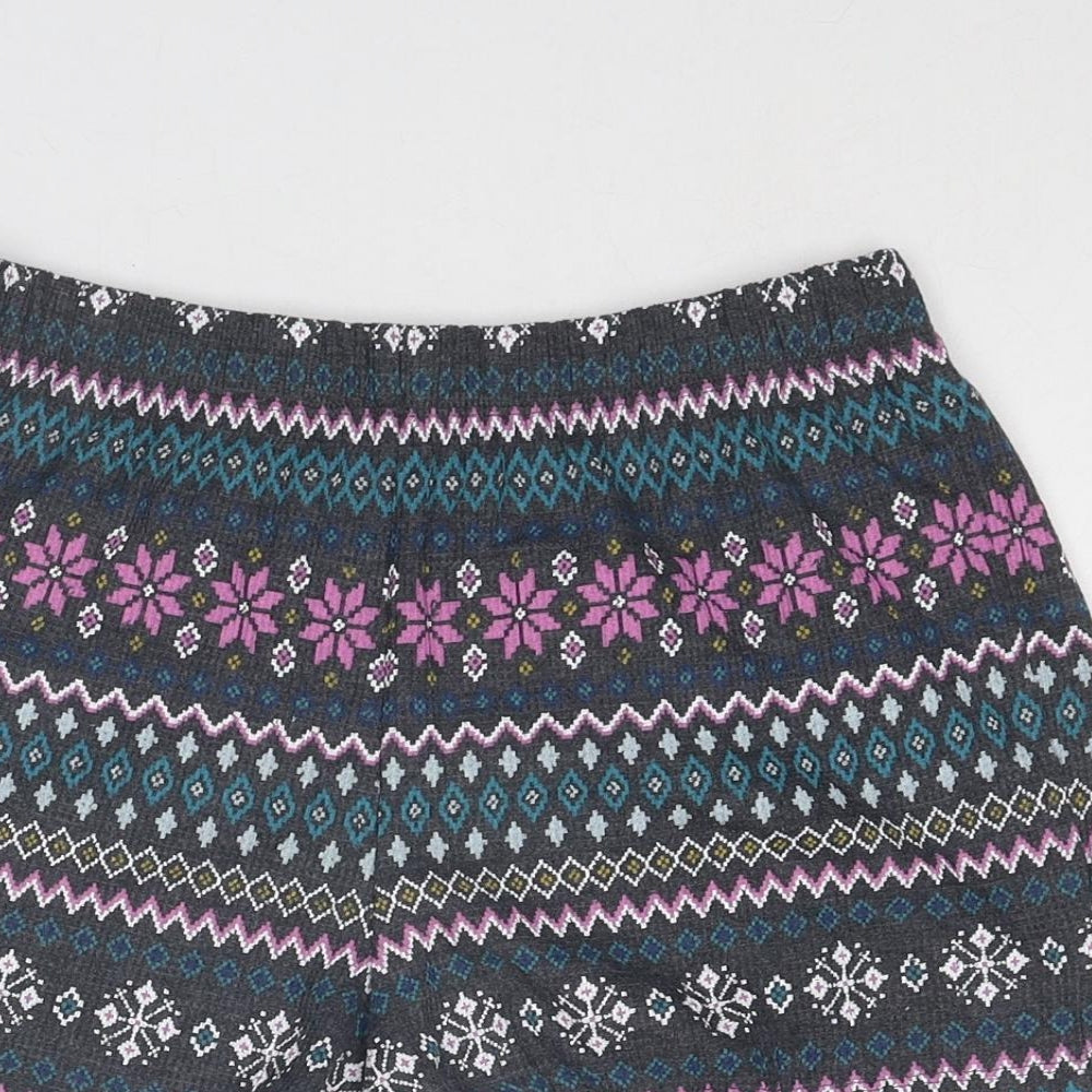 Marks and Spencer Womens Multicoloured Fair Isle Cotton Basic Shorts Size S Regular Pull On