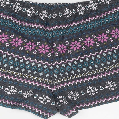 Marks and Spencer Womens Multicoloured Fair Isle Cotton Basic Shorts Size S Regular Pull On
