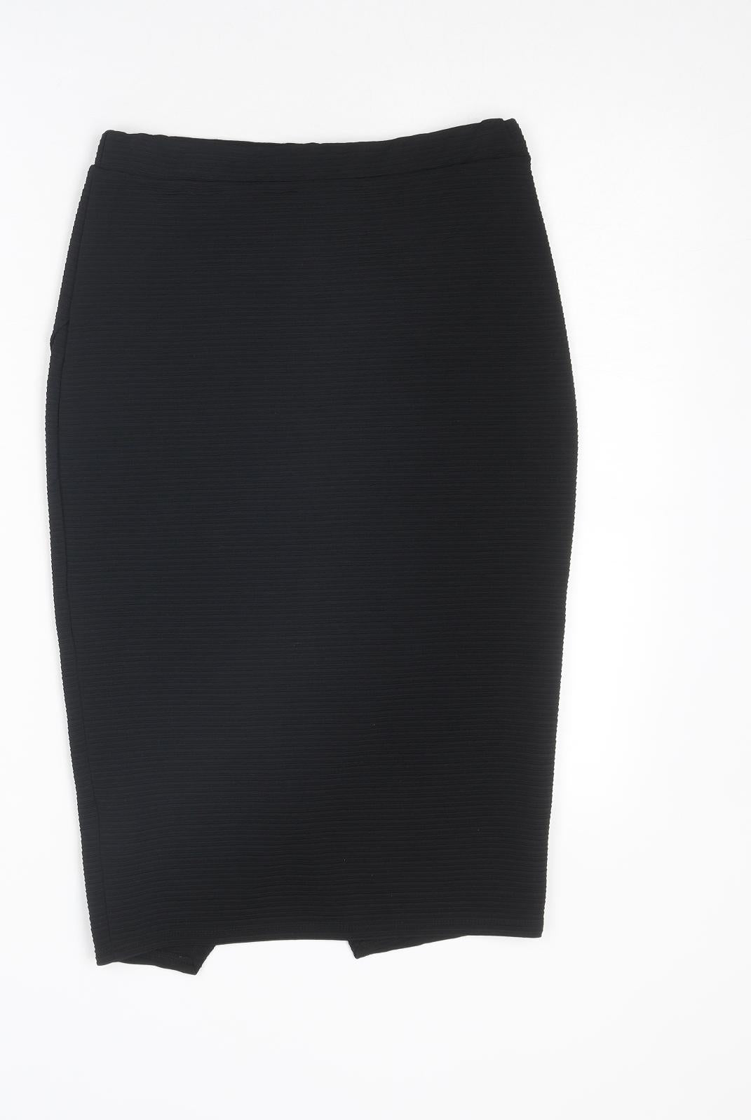 New Look Womens Black Polyester Straight & Pencil Skirt Size 8
