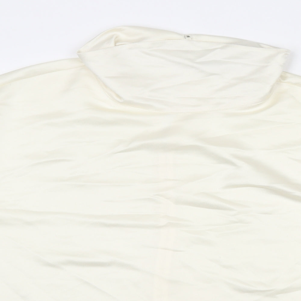 Autograph Womens Ivory Polyester Basic Blouse Size 16 High Neck