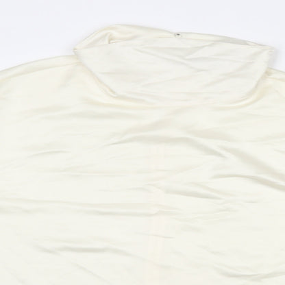 Autograph Womens Ivory Polyester Basic Blouse Size 16 High Neck