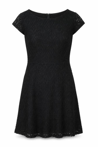 H&M Womens Black Geometric Viscose Shift Size M Round Neck Zip