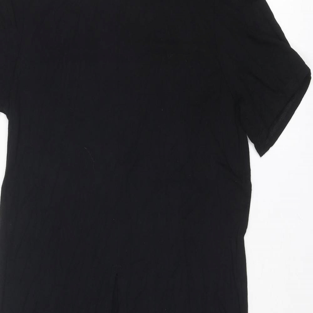 Womens UK Size 8 New Look Black Tunic T-Shirt