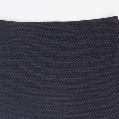 Monsoon Womens Blue Geometric Polyester A-Line Skirt Size 14 Zip