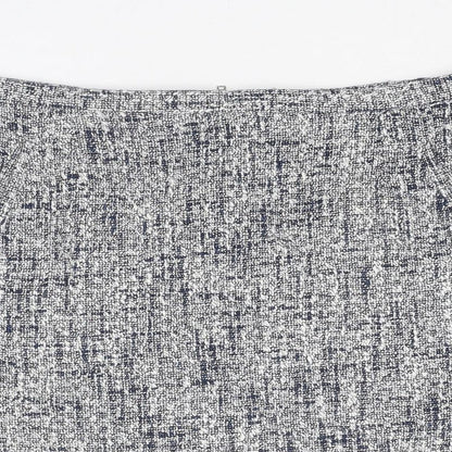 Oasis Womens Blue Acrylic A-Line Skirt Size 14 Zip