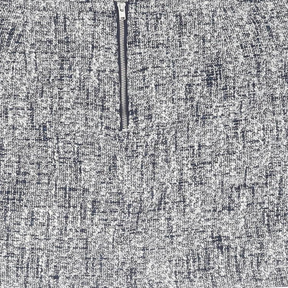 Oasis Womens Blue Acrylic A-Line Skirt Size 14 Zip