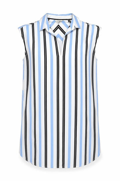 NEXT Womens White Striped Polyester Shirt Dress Size 16 Collared Pullover
