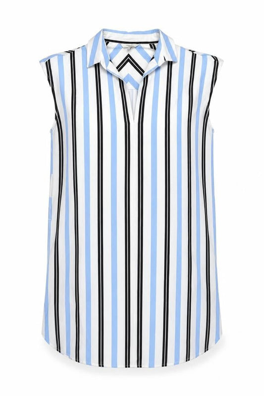 NEXT Womens White Striped Polyester Shirt Dress Size 16 Collared Pullover