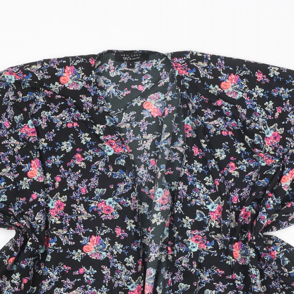 New Look Girls Multicoloured Floral Polyester Kimono Blouse Size S V-Neck - Open