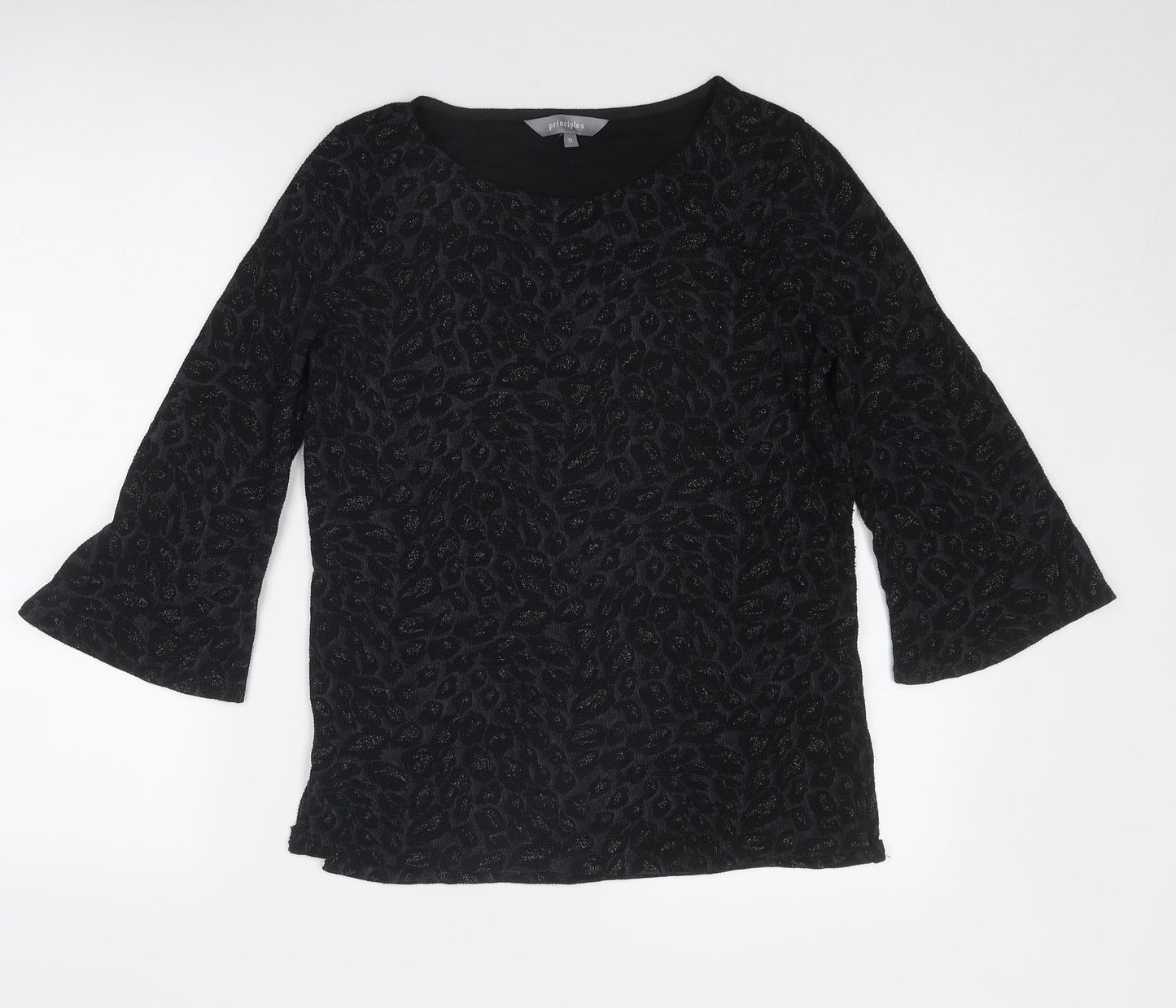 Womens UK Size 12 Principles Black Basic Blouse