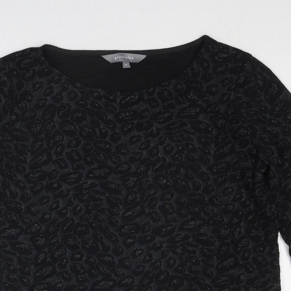 Womens UK Size 12 Principles Black Basic Blouse