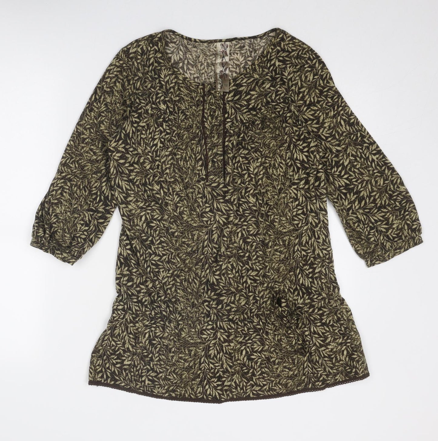 Womens UK Size 12 NEXT Brown Basic Blouse