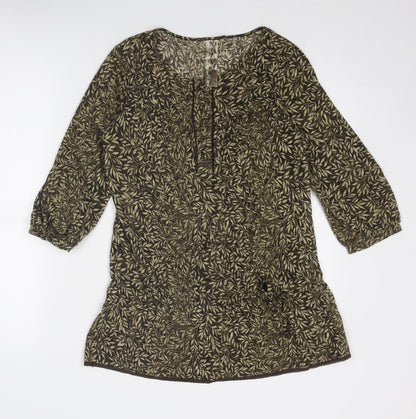 Womens UK Size 12 NEXT Brown Basic Blouse