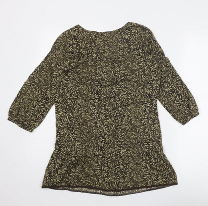Womens UK Size 12 NEXT Brown Basic Blouse