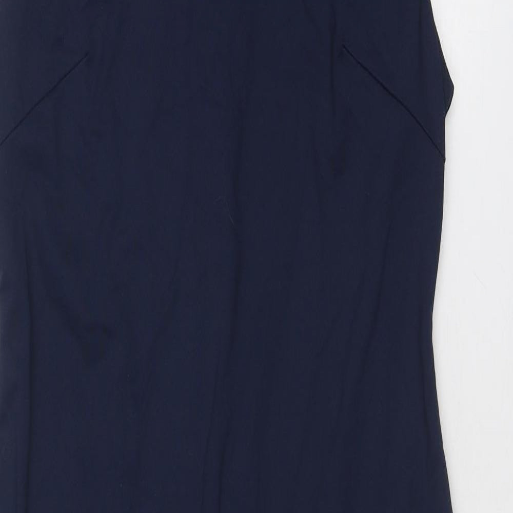 Cynthia Rowley Womens Blue Nylon Shift Size 8 Round Neck Zip