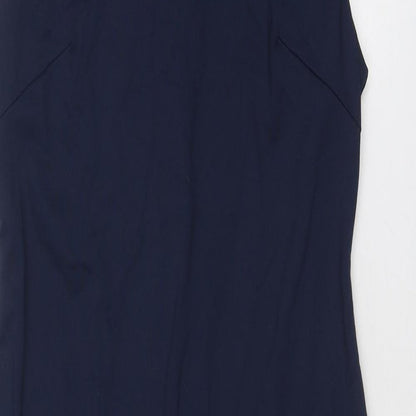 Cynthia Rowley Womens Blue Nylon Shift Size 8 Round Neck Zip