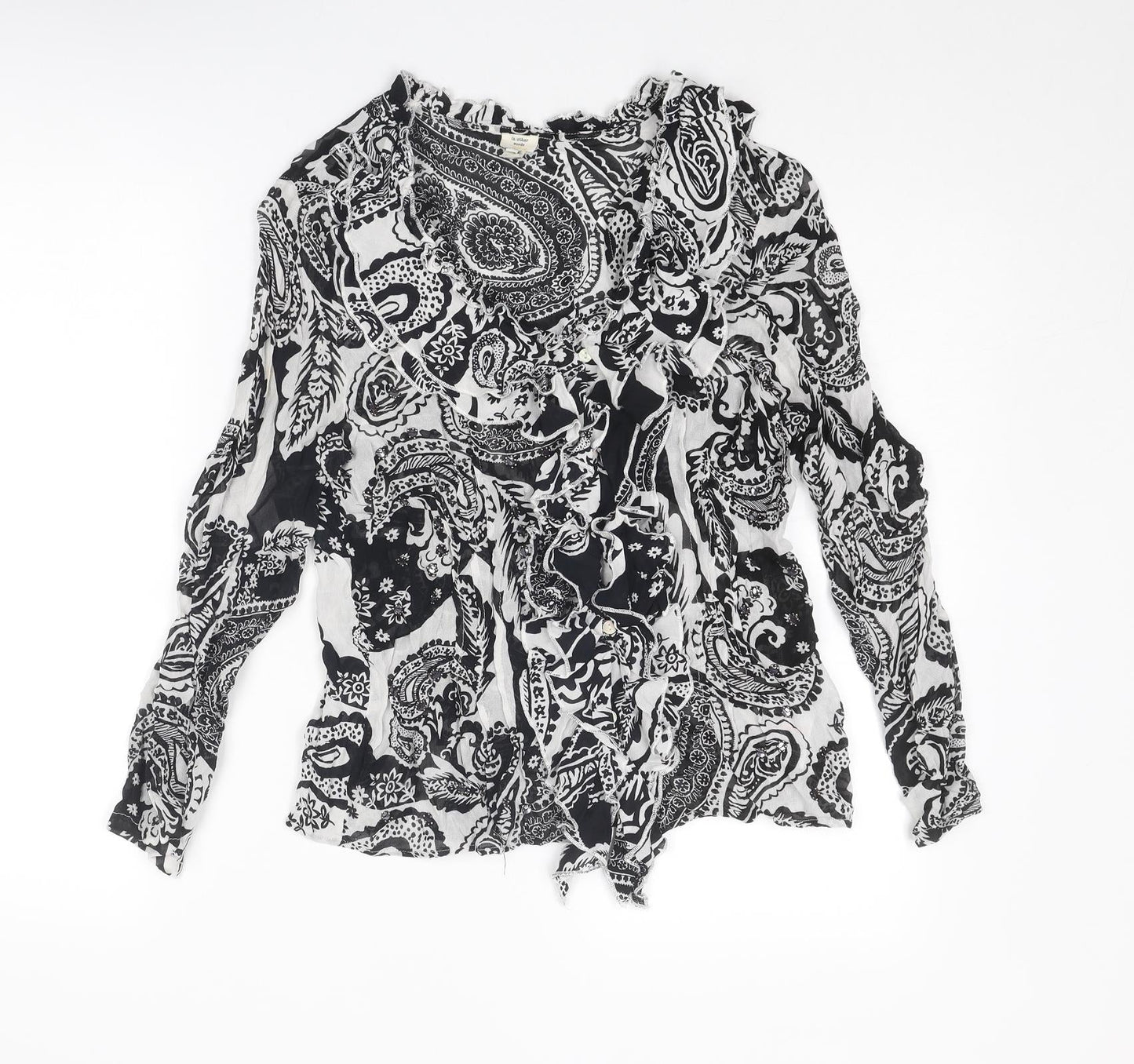 Womens UK Size 12 River Island Black Basic Blouse