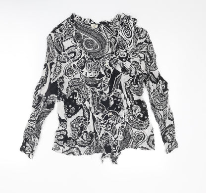Womens UK Size 12 River Island Black Basic Blouse