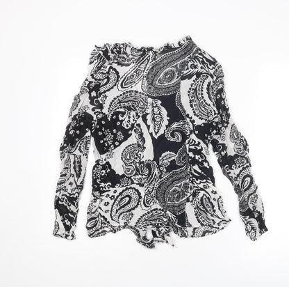 Womens UK Size 12 River Island Black Basic Blouse