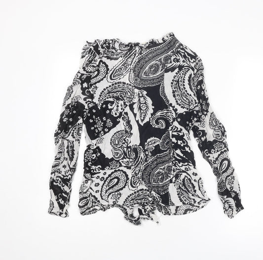 Womens UK Size 12 River Island Black Basic Blouse
