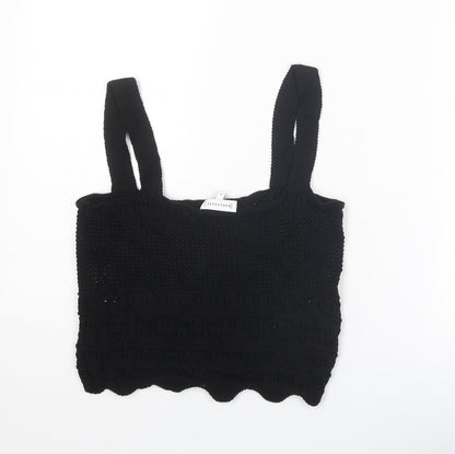 Womens UK Size 10 Warehouse Black Cropped Tank