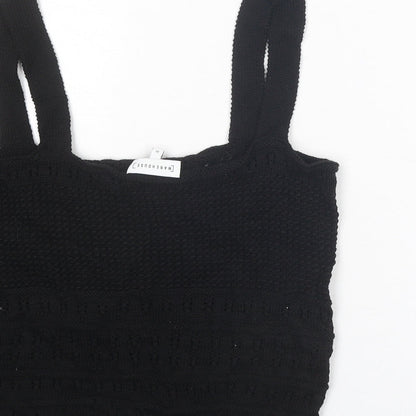 Womens UK Size 10 Warehouse Black Cropped Tank