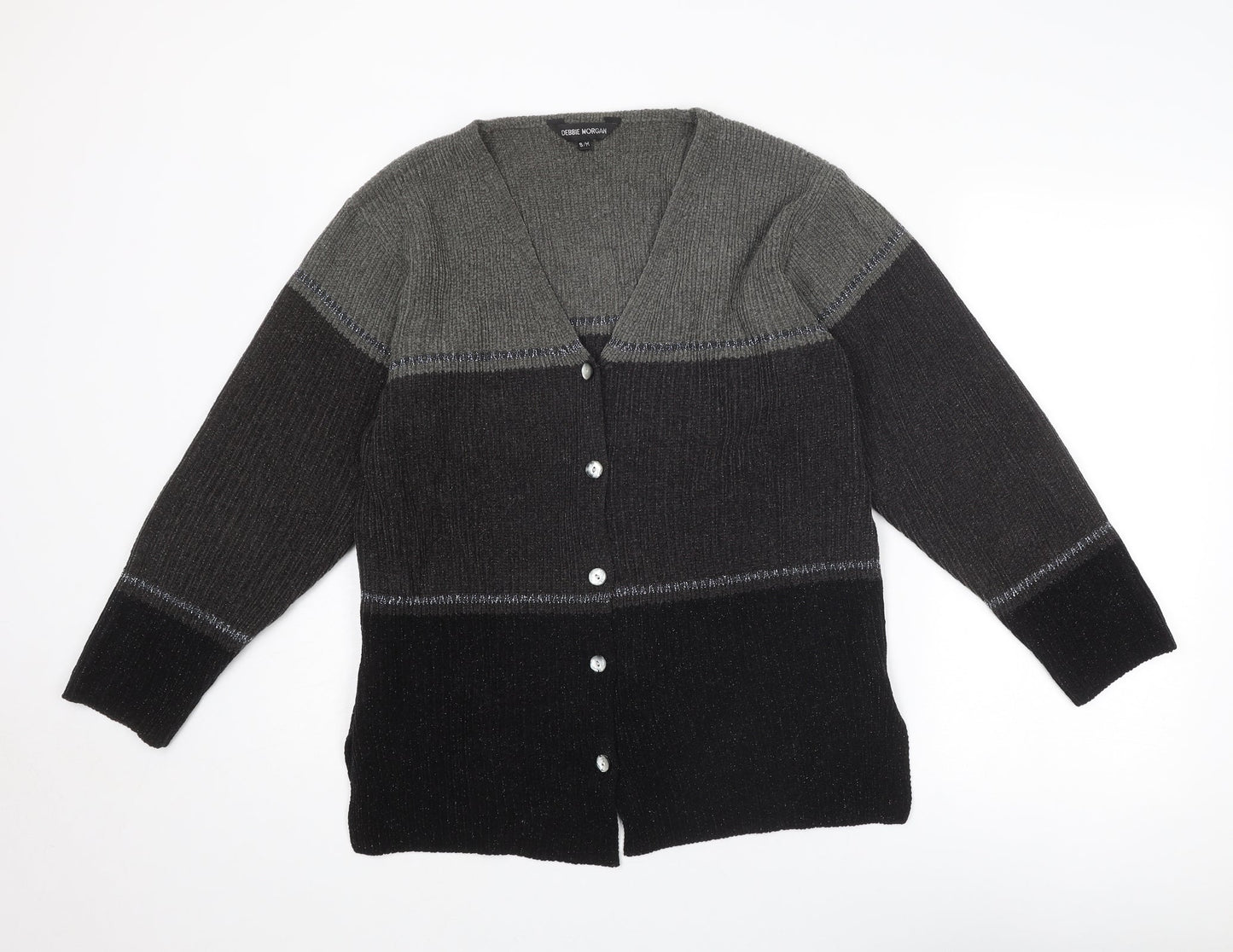 Womens UK Size S Debbie Morgan Grey Cardigan Jumper