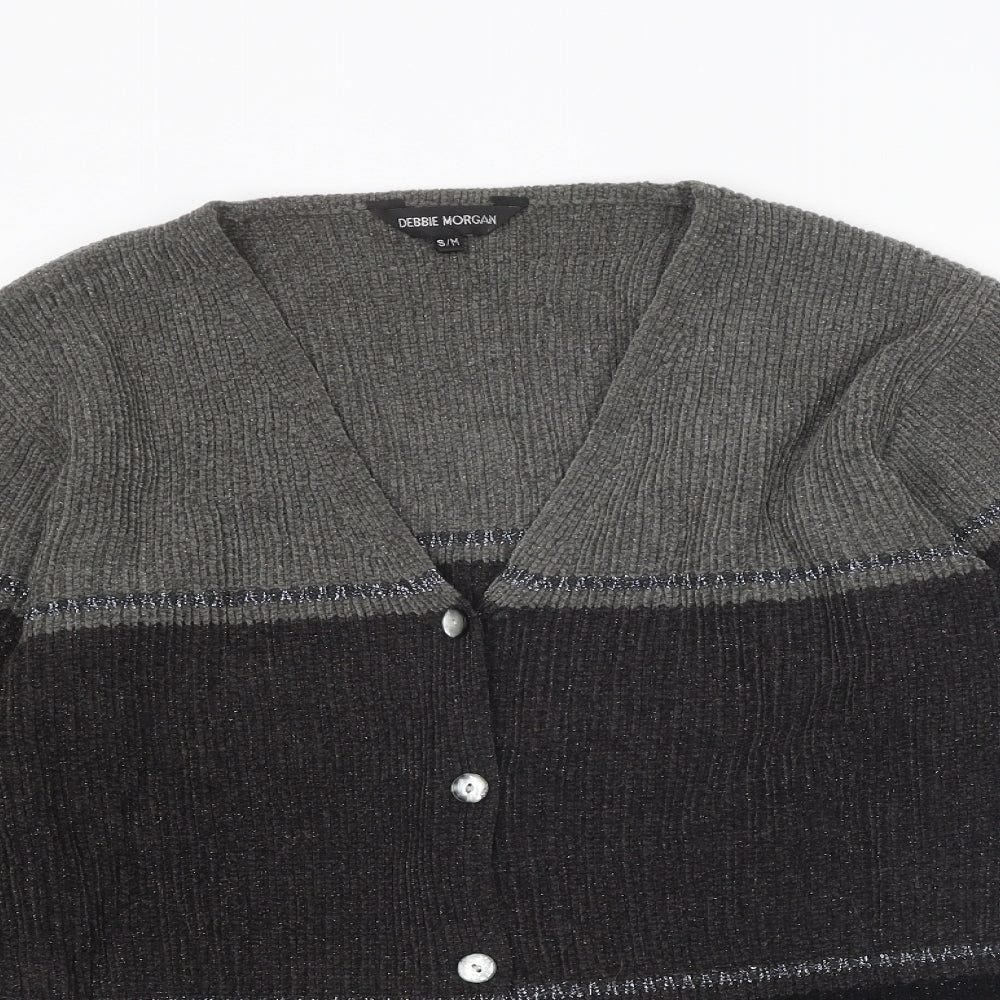 Womens UK Size S Debbie Morgan Grey Cardigan Jumper