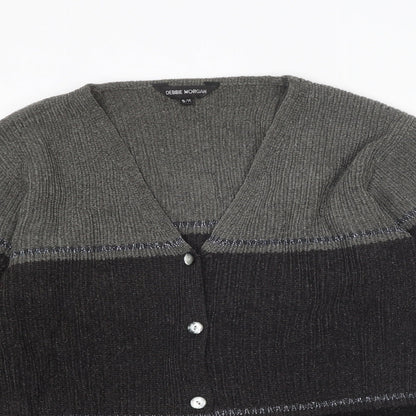 Womens UK Size S Debbie Morgan Grey Cardigan Jumper