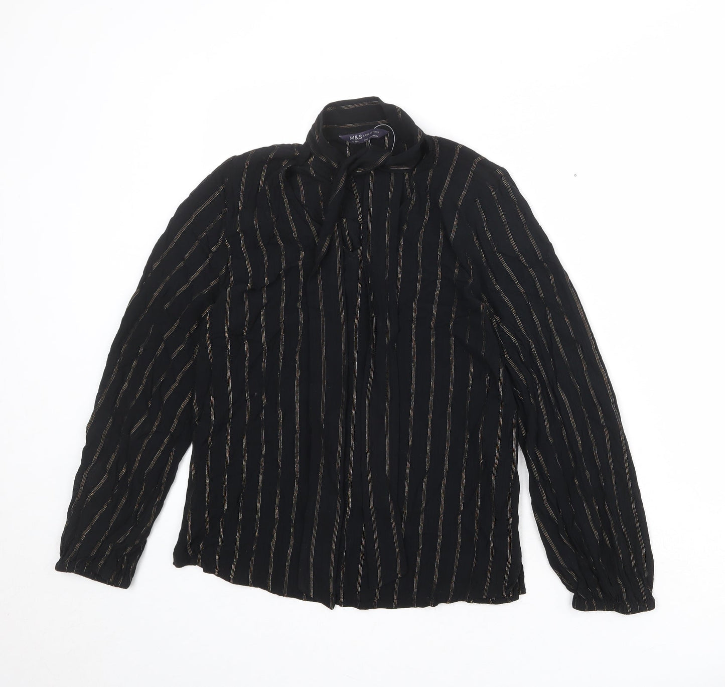 Womens UK Size 10 Marks and Spencer Black Basic Blouse